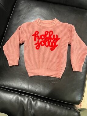 Holly Jolly Knit Sweater with Red Applique